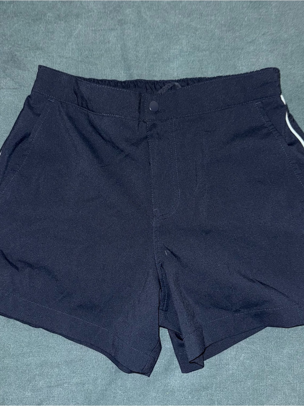 Abercrombie & Fitch Black Athletic Shorts with White Trim